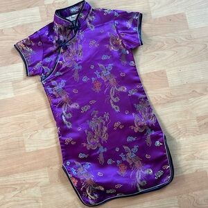 China Dress Purple Satin